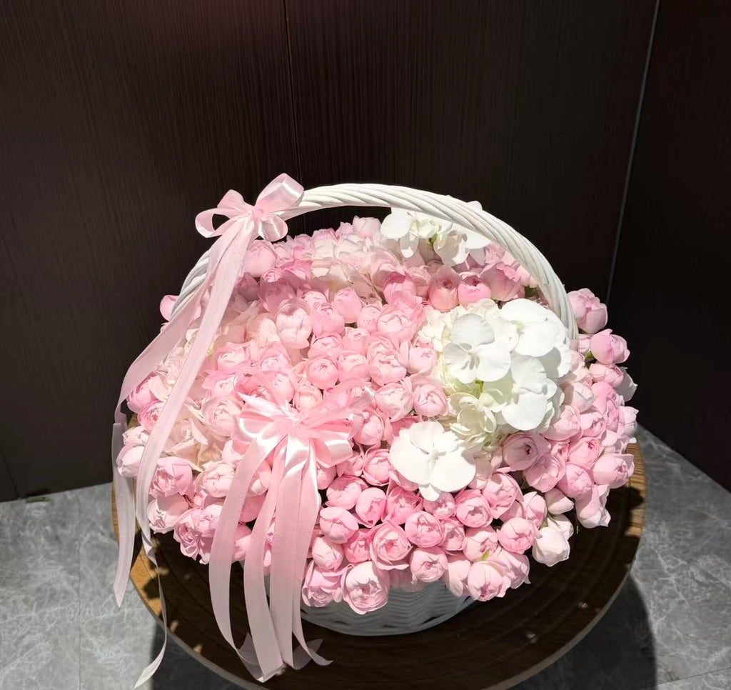 Blushing Rose Basket