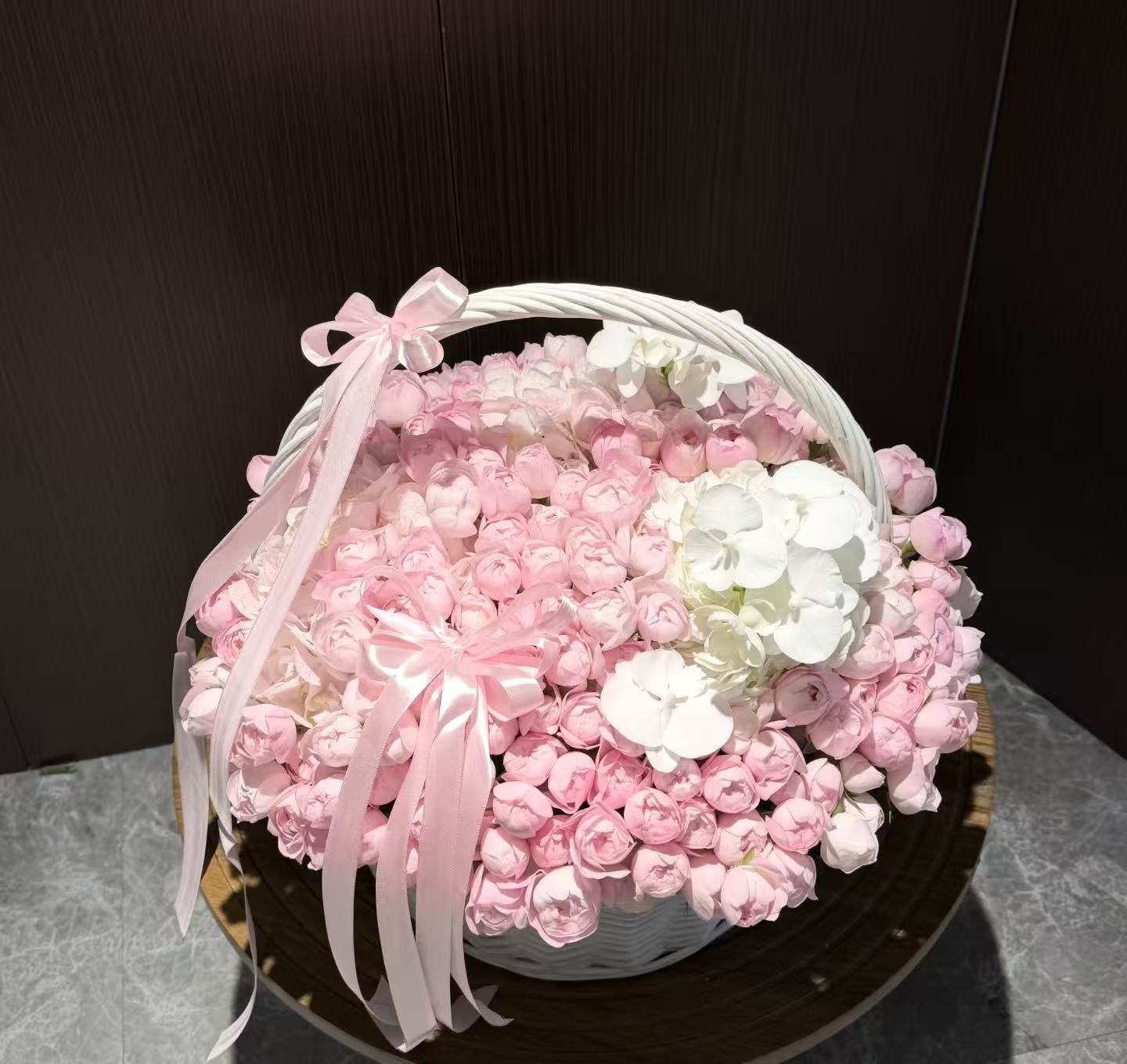 Blushing Rose Basket