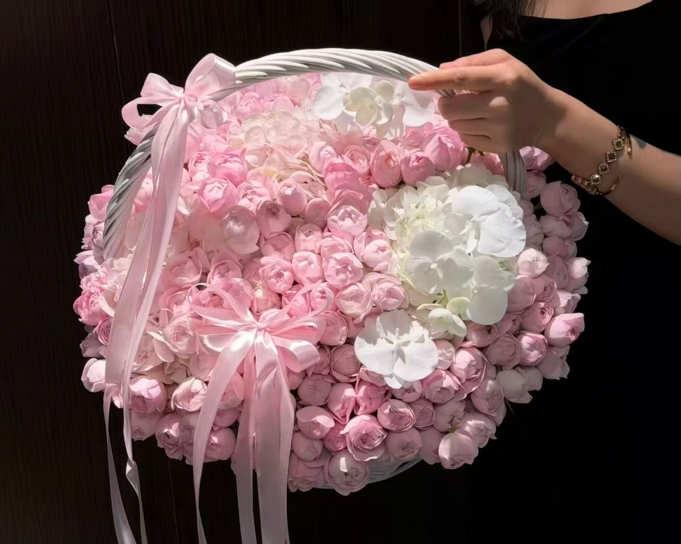 Blushing Rose Basket