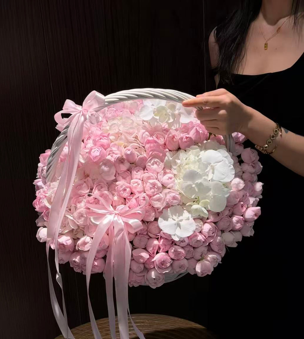Blushing Rose Basket